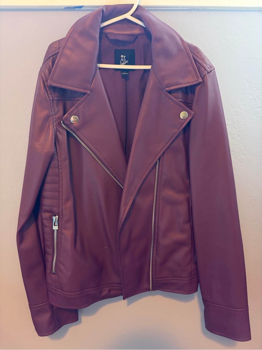 art class Mauve Faux Leather Moto Jacket